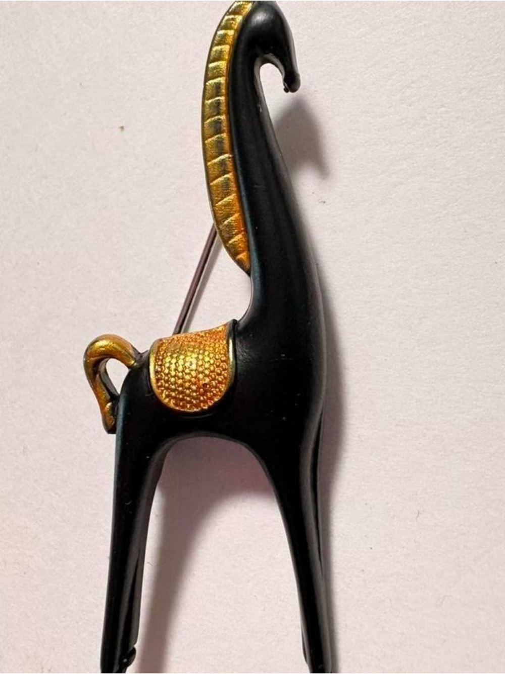 Vintage inspired Nordic black and gold elegant Brooch - Women's Jewelry